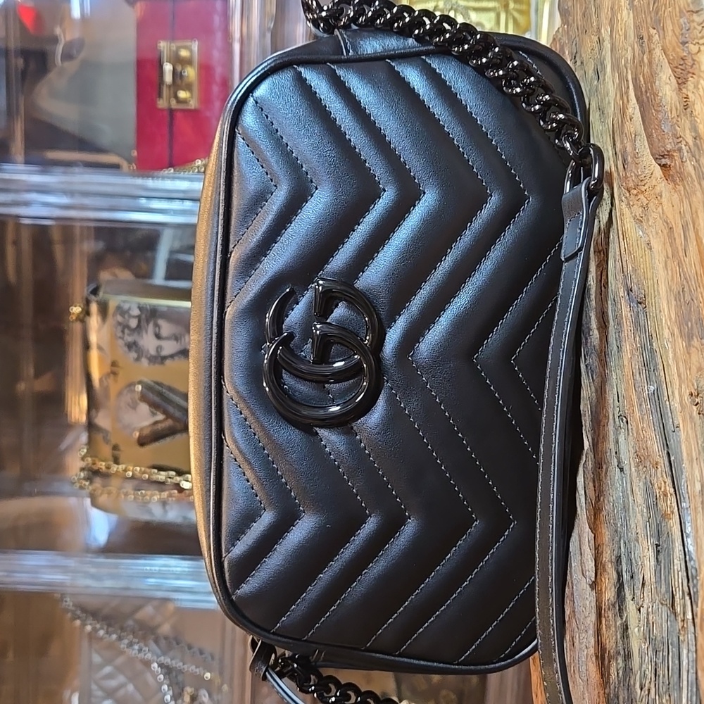 GUCCI GG Marmont Shoulder/Crossbody Black Leather/Hardware - COA included - Picture 3 of 16